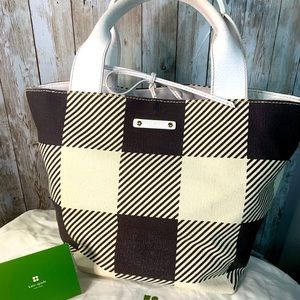 Kate Spade Brown/Cream/White Leather Accents 14x7 Tote, Like New, With Dust Bag